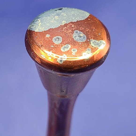 Pair Vintage Crystal Glass Hand Table Bells Unknown Makers 6.5" and 5.5" High - Picture 8 of 10